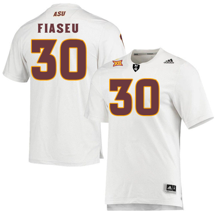 #30 Zyrus Fiaseu Arizona State Sun Devils College Football Jerseys Stitched-White